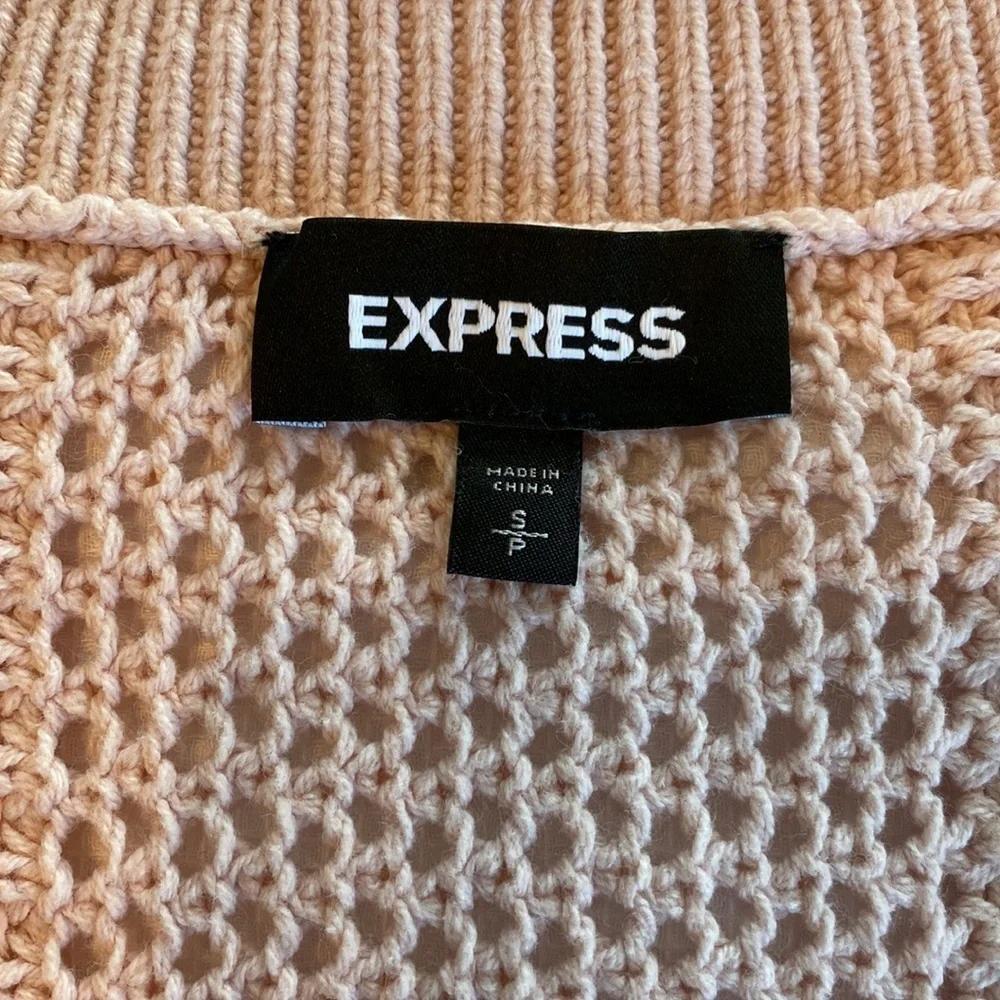 Woman’s Express V Neck Pink and White Star Sweater Size Small - Picture 5 of 12